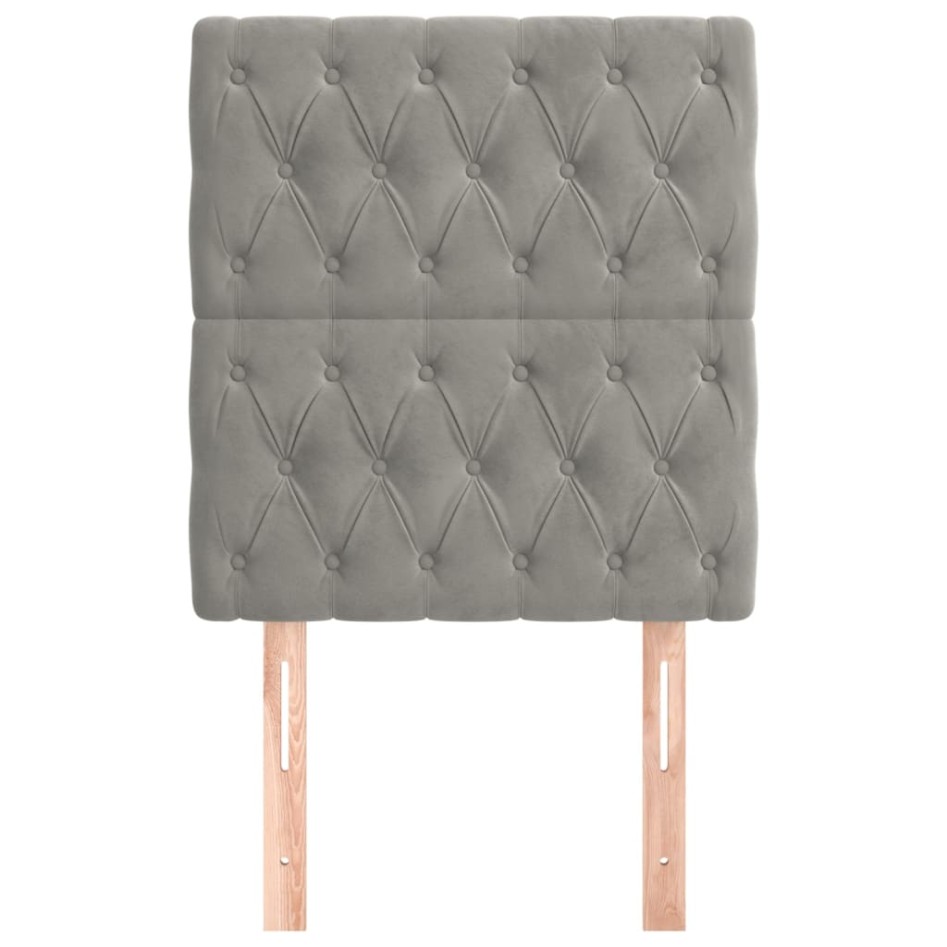 Cabeceros 2 unidades de terciopelo gris claro 80x7x78/88