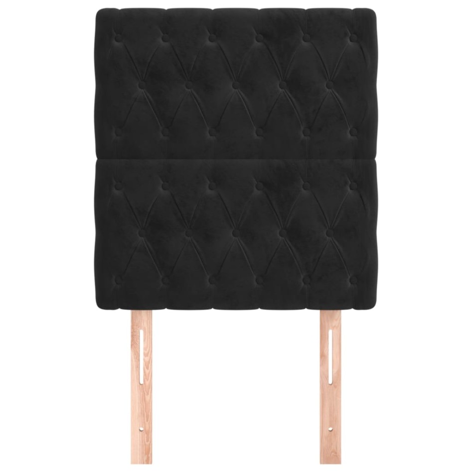 Cabeceros 2 unidades de terciopelo negro 80x7x78/88