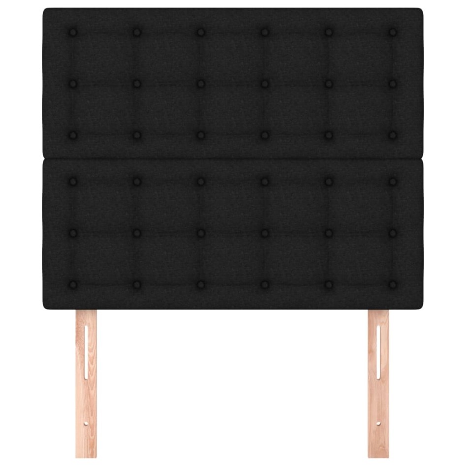 Cabeceros 2 unidades de tela negro 80x5x78/88