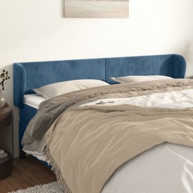Cabecero de terciopelo azul oscuro 203x23x78/88