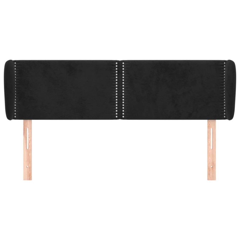 Cabecero de terciopelo negro 147x23x78/88