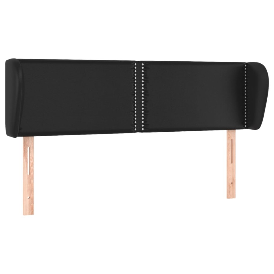 Cabecero de cuero sintético negro 147x23x78/88