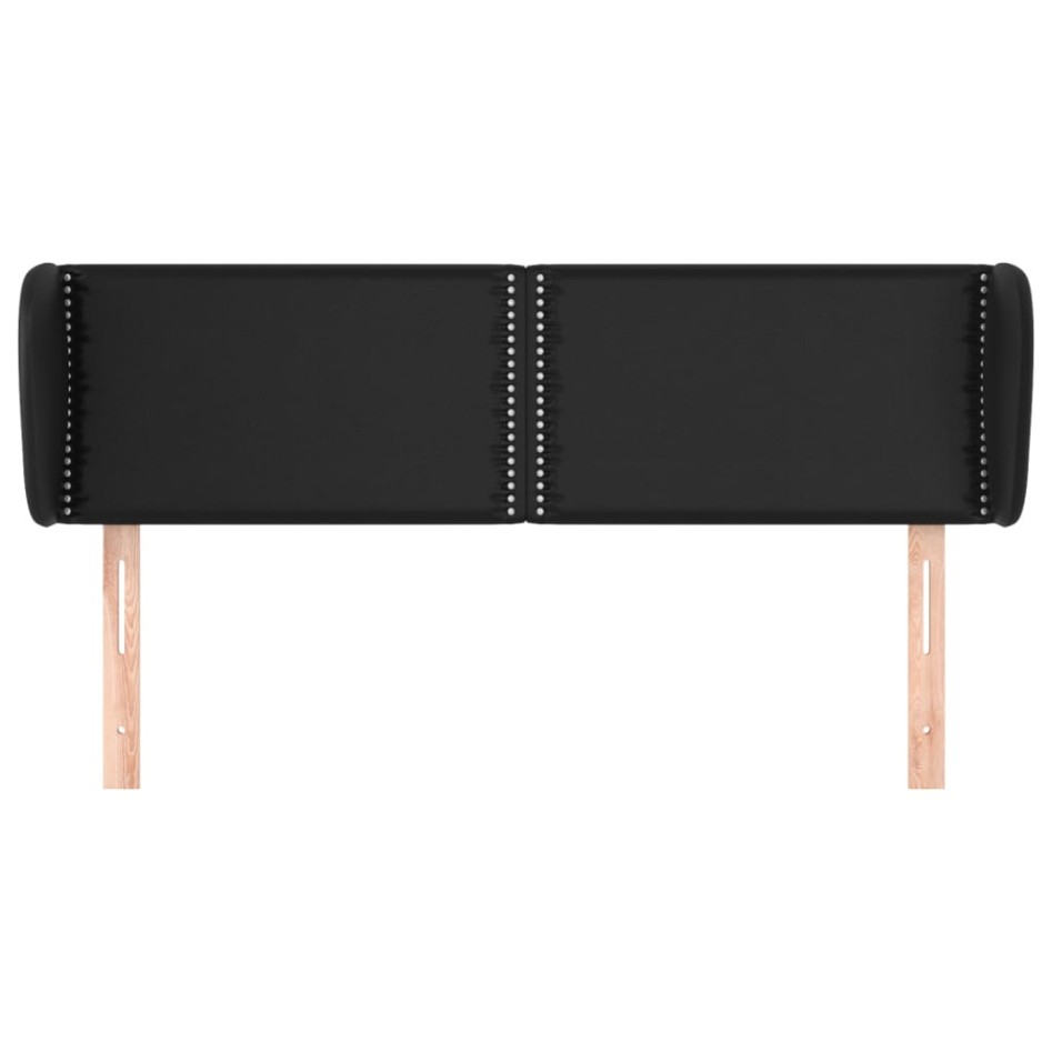 Cabecero de cuero sintético negro 147x23x78/88