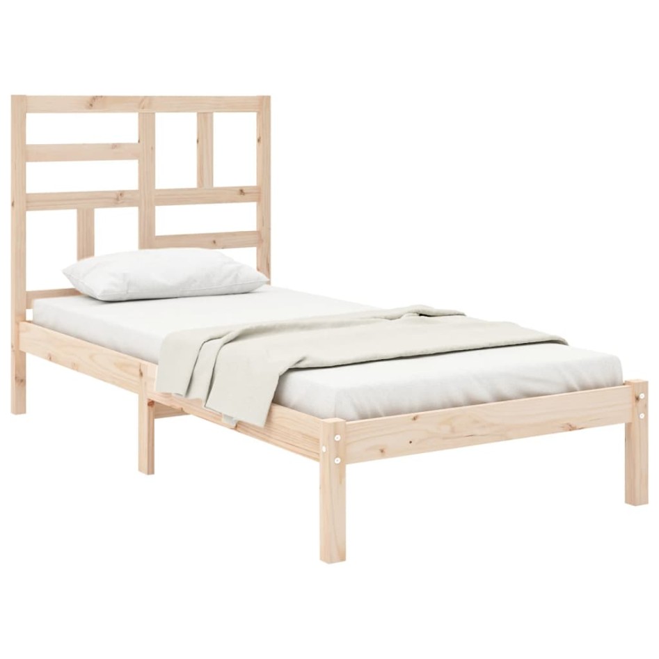 Estructura de cama sin colchón madera maciza 100x200