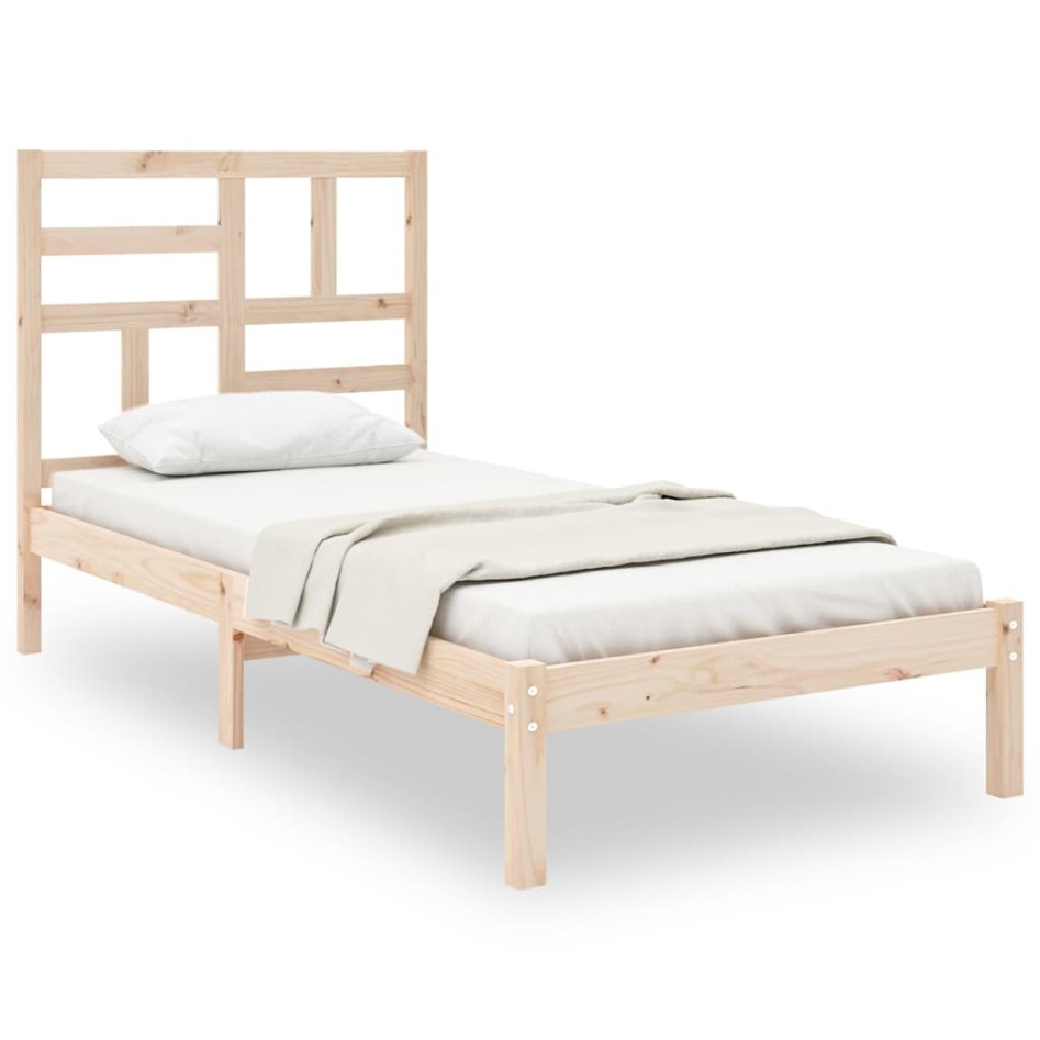 Estructura de cama sin colchón madera maciza 90x200
