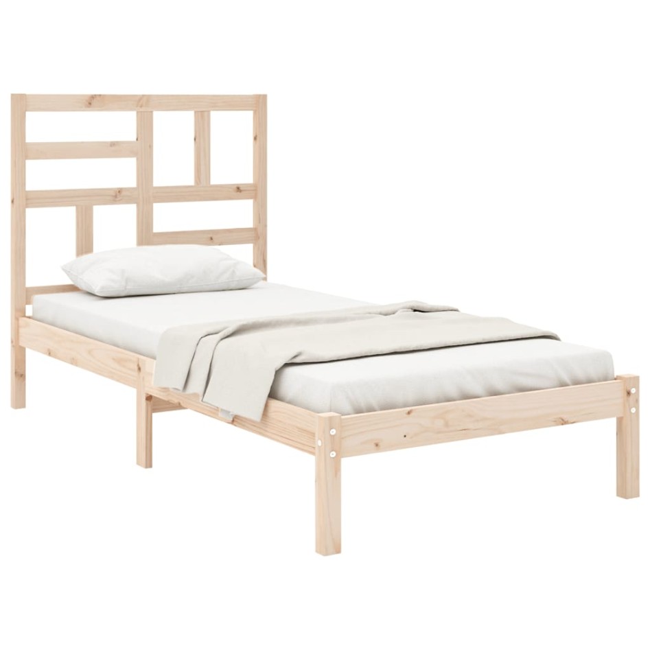 Estructura de cama sin colchón madera maciza 90x200
