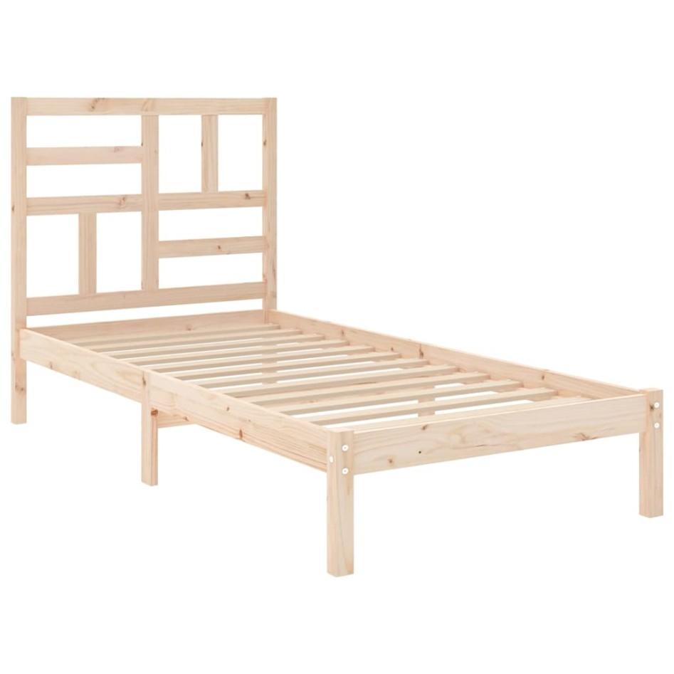 Estructura de cama sin colchón madera maciza 90x200