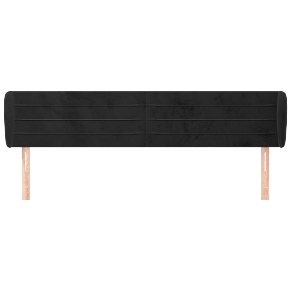 Cabecero de terciopelo negro 183x23x78/88