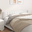 Cabecero de cuero sintético blanco 163x23x78/88 cm