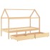 Estructura de cama infantil con cajones madera de pino