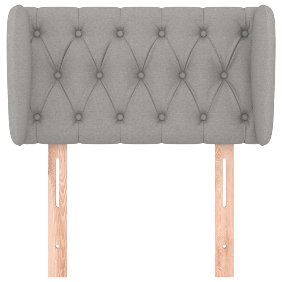 Cabecero de tela gris claro 83x23x78/88