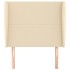 Cabecero con orejas de tela color crema 83x23x118/128