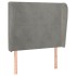 Cabecero con orejas de terciopelo gris claro 83x23x118/128