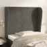 Cabecero con orejas de terciopelo gris oscuro 103x23x118/128