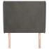 Cabecero con orejas de terciopelo gris oscuro 103x23x118/128