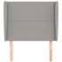 Cabecero con orejas de tela gris claro 83x23x118/128