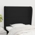 Cabecero con orejas de tela negro 83x23x118/128