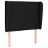 Cabecero con orejas de tela negro 83x23x118/128