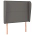 Cabecero con orejas de cuero sintético gris 83x23x118/128