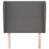 Cabecero con orejas de cuero sintético gris 83x23x118/128