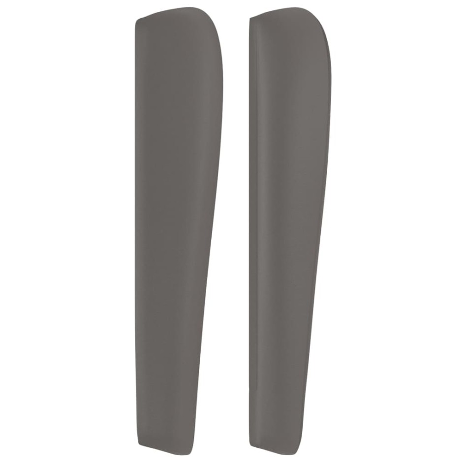 Cabecero con orejas de cuero sintético gris 83x23x118/128