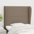 Cabecero con orejas de tela gris taupe 93x23x118/128