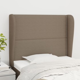 Cabecero con orejas de tela gris taupe 93x23x118/128