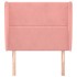 Cabecero con orejas de terciopelo rosa 103x23x118/128