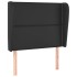 Cabecero con orejas de cuero sintético negro 93x23x118/128