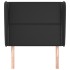 Cabecero con orejas de cuero sintético negro 93x23x118/128