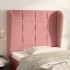 Cabecero con orejas de terciopelo rosa 103x23x118/128