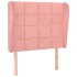 Cabecero con orejas de terciopelo rosa 103x23x118/128