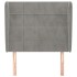 Cabecero con orejas de terciopelo gris claro 103x23x118/128