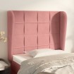 Cabecero con orejas de terciopelo rosa 83x23x118/128 cm