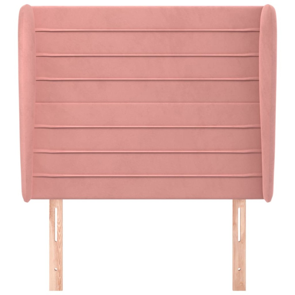 Cabecero con orejas de terciopelo rosa 83x23x118/128