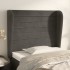 Cabecero con orejas de terciopelo gris oscuro 93x23x118/128