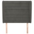 Cabecero con orejas de terciopelo gris oscuro 93x23x118/128