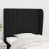 Cabecero con orejas de tela negro 103x23x118/128