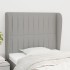 Cabecero con orejas de tela gris claro 103x23x118/128