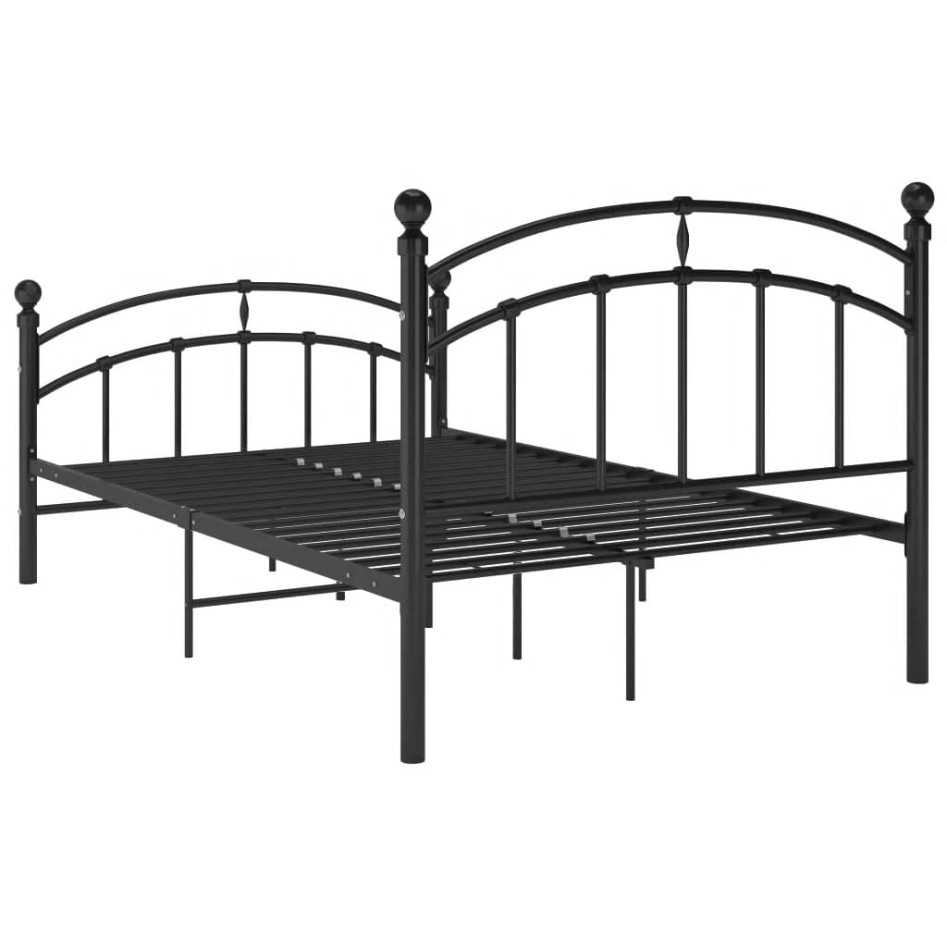Estructura de cama de metal negro 120x200