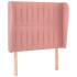 Cabecero con orejas de terciopelo rosa 93x23x118/128