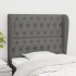 Cabecero con orejas de tela gris oscuro 93x23x118/128
