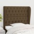 Cabecero con orejas de tela marrón oscuro 93x23x118/128