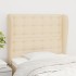 Cabecero con orejas de tela color crema 103x23x118/128