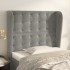 Cabecero con orejas de terciopelo gris claro 83x23x118/128