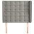 Cabecero con orejas de terciopelo gris claro 83x23x118/128