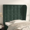 Cabecero con orejas de terciopelo verde oscuro 93x23x118/128 cm