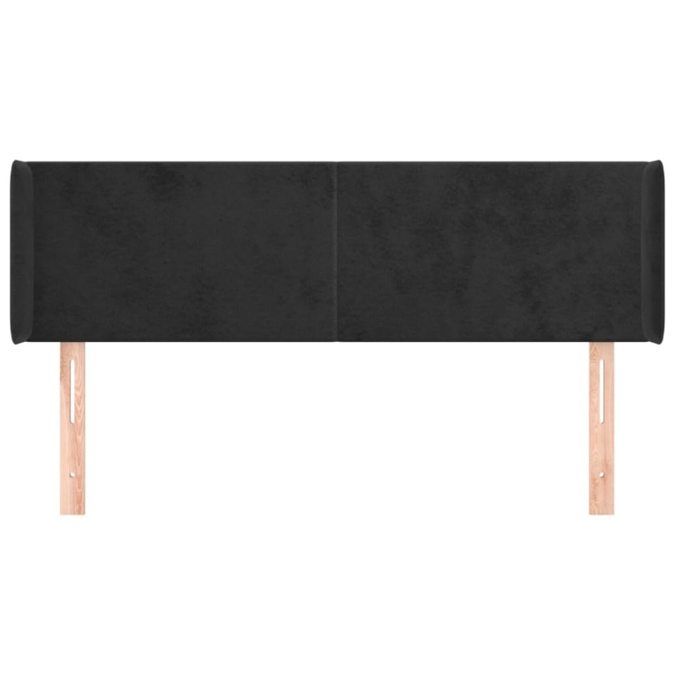 Cabecero de terciopelo negro 147x16x78/88