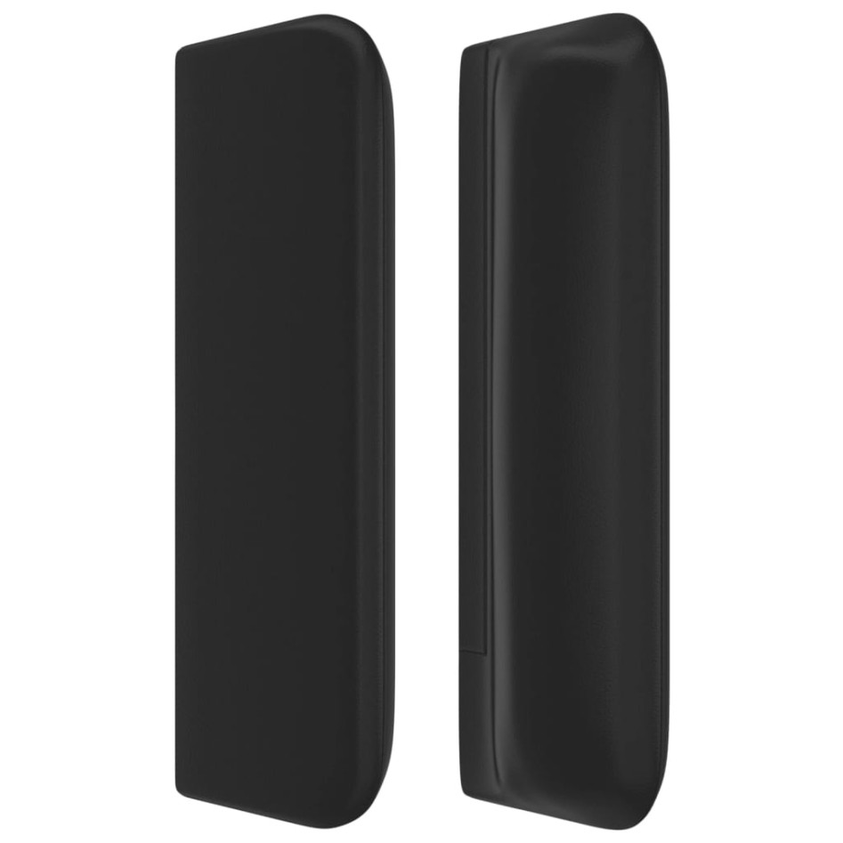 Cabecero de cuero sintético negro 163x16x78/88