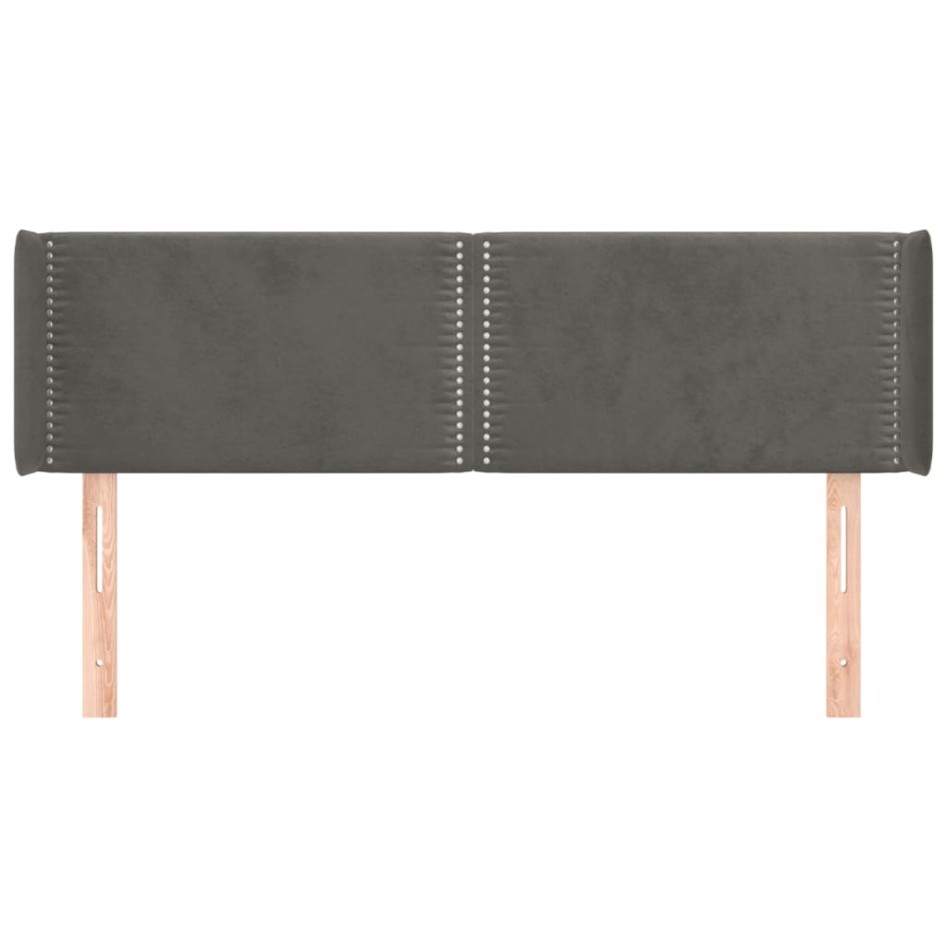 Cabecero de terciopelo gris oscuro 147x16x78/88